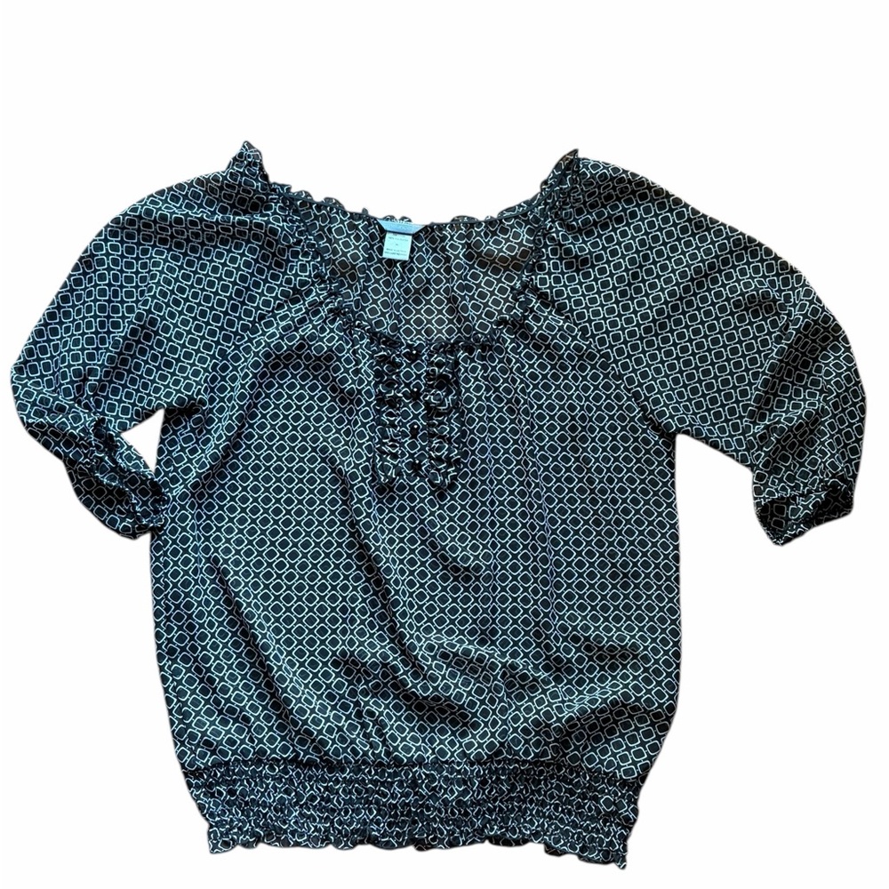 Maurices Black Geometric Blouse - Picture 3 of 5